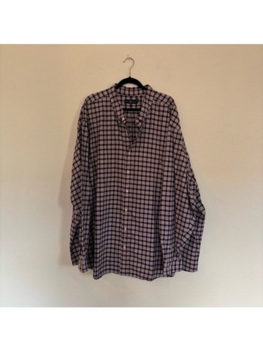 Ralph Lauren Mens Size 5XB Purple Plaid Button Down Shirt